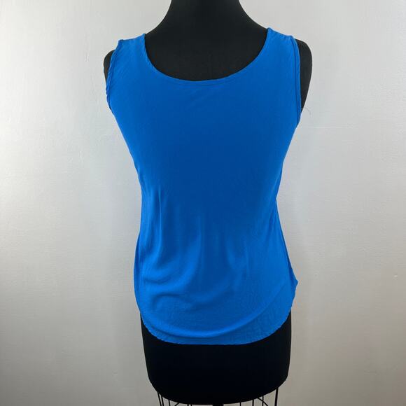 JAMS WORLD 50 Years Bahama Blue Solid Tank Top Crushed Rayon W655SL Hawaii XS - Picture 3 of 7